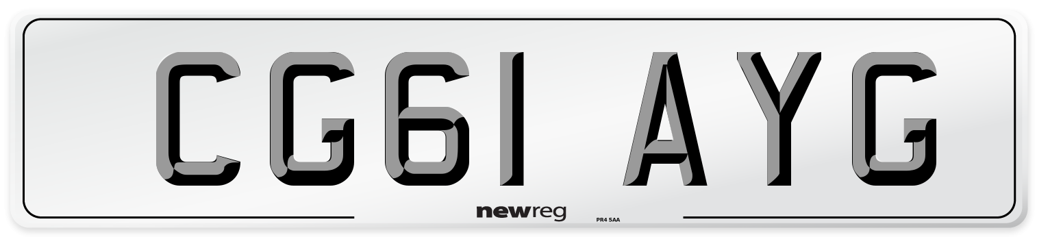 CG61 AYG Number Plate from New Reg